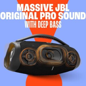 "JBL Boombox 3 Black - Portable Bluetooth Speaker with Deep Bass, 24-Hour Playtime, and IP67 Waterproof Design"