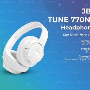"JBL T770NC Wireless Noise Cancelling Over-Ear Headphones – Premium Sound, 35H Battery, Comfortable Design (White)"