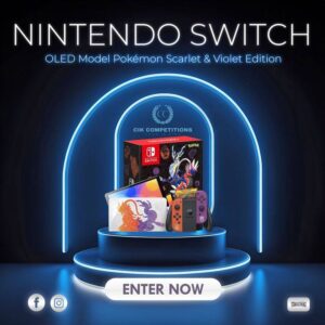 "Nintendo Switch OLED 64GB - Pokémon Scarlet and Violet Edition, Special Design, Enhanced Display & Audio"