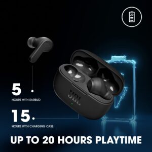 "JBL WAVE 200 Black/White – True Wireless Earbuds with Deep Bass, Touch Controls, and 20-Hour Battery Life"