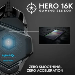 "Logitech G502SE HERO Gaming Mouse with 16K DPI and RGB Lights"