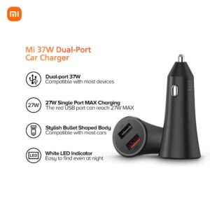 Mi 37W Dual-Port Car Charger – Fast and Efficient Dual USB Car Charging