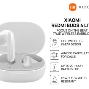 Redmi Buds 4 Lite White - True Wireless Earbuds | Long Battery Life | Comfortable Fit | Bluetooth 5.2