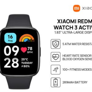 Redmi Watch 3 Active Black - Stylish Smartwatch with Fitness Tracking| Heart Rate Monitor and 7-Day Battery Life