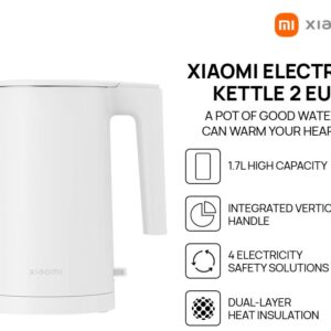 Xiaomi Electric Kettle 2 EU | 1.7L Large Capacity, Fast Boiling, Double-Layer Insulation