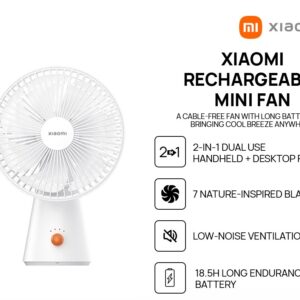 Xiaomi Rechargeable Mini Fan | Portable & Compact Fan | Quiet & Powerful Cooling