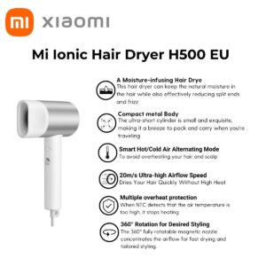 Xiaomi Water Ionic Hair Dryer H500 EU | Fast Drying with Water Ion Technology for Shiny, Healthy Hair
